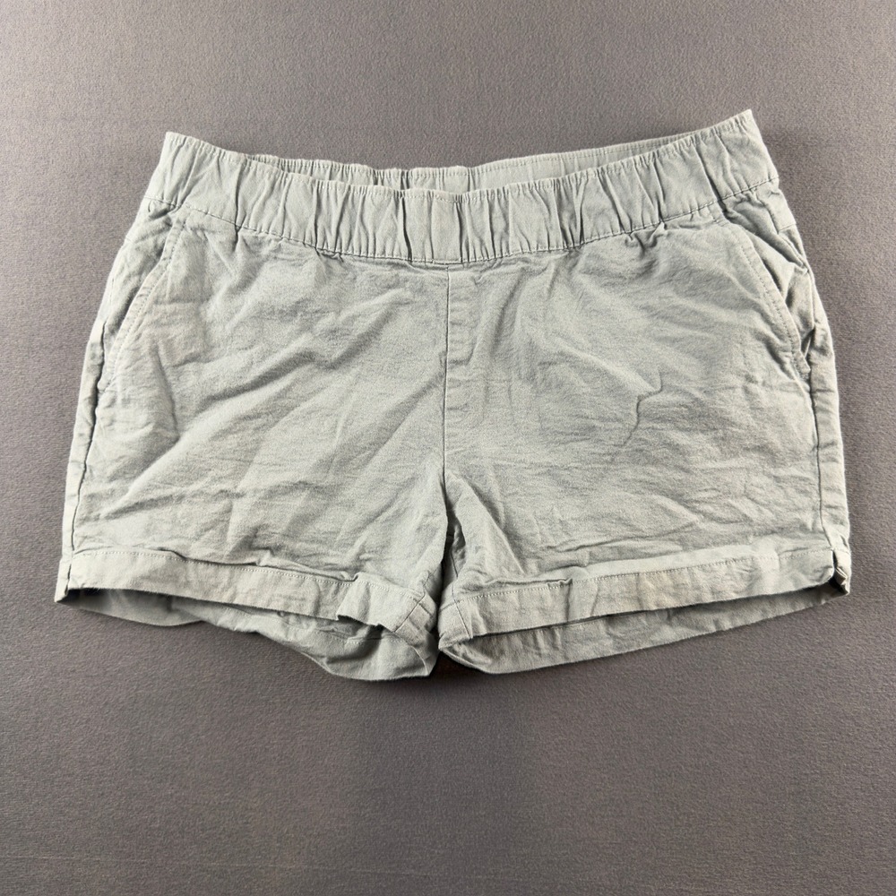 Free Fly Women Bamboo Blend Elastic Waist Shorts Green Blue M FF-071521